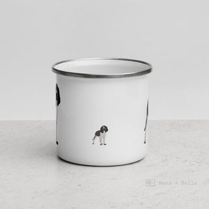 Black & White English Springer Spaniel Dog Enamel Mug Mugs