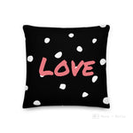 Load image into Gallery viewer, Black And White Polka Dots Pattern Love Square Cushion Cushions
