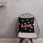 Load image into Gallery viewer, 18x18in square ornament sofa cushion throw white polka dots 45x45cm - Love New - Nana + Belle
