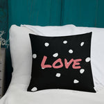 Load image into Gallery viewer, Black And White Polka Dots Pattern Love Square Cushion Cushions
