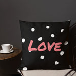 Load image into Gallery viewer, Black And White Polka Dots Pattern Love Square Cushion Cushions
