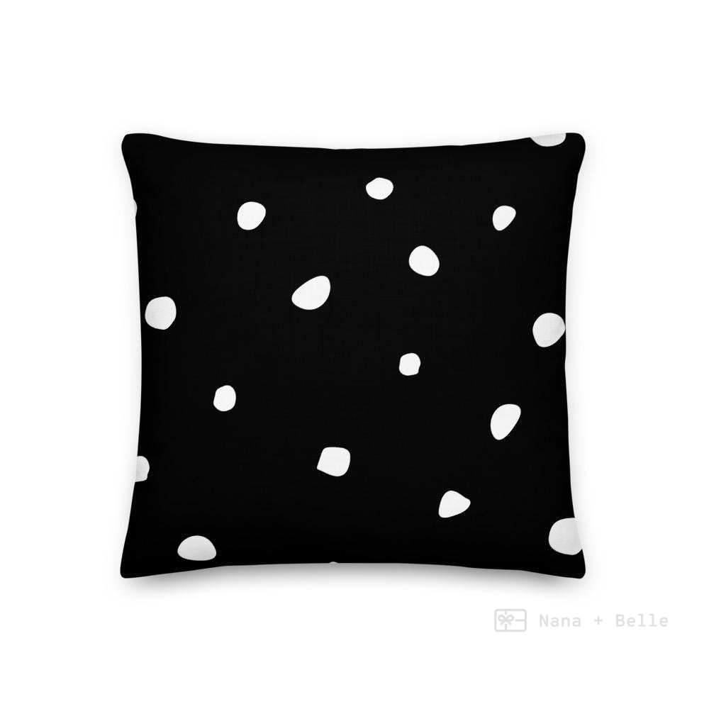 Black And White Polka Dots Pattern Love Square Cushion Cushions