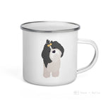 Load image into Gallery viewer, Black &amp; White Shih Tzu Dog Enamel Mug Mugs
