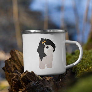 Black & White Shih Tzu Dog Enamel Mug Mugs