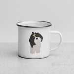 Load image into Gallery viewer, Black &amp; White Shih Tzu Dog Enamel Mug Mugs
