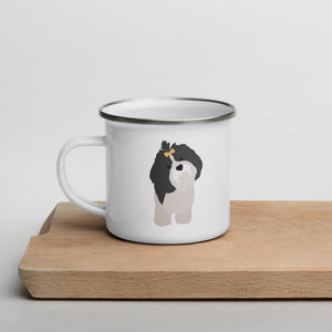 Black & White Shih Tzu Dog Enamel Mug Mugs