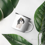 Load image into Gallery viewer, Black &amp; White Shih Tzu Dog Enamel Mug Mugs
