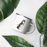 Load image into Gallery viewer, Black And White Siberian Husky Dog Enamel Mug / Cup Mugs
