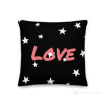 Load image into Gallery viewer, Black And White Stars Pattern Love Square Cushion Cushions
