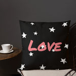 Load image into Gallery viewer, Black And White Stars Pattern Love Square Cushion Cushions
