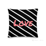 Load image into Gallery viewer, 18x18in square ornament sofa cushion throw white stripe 45x45cm - Love New - Nana + Belle
