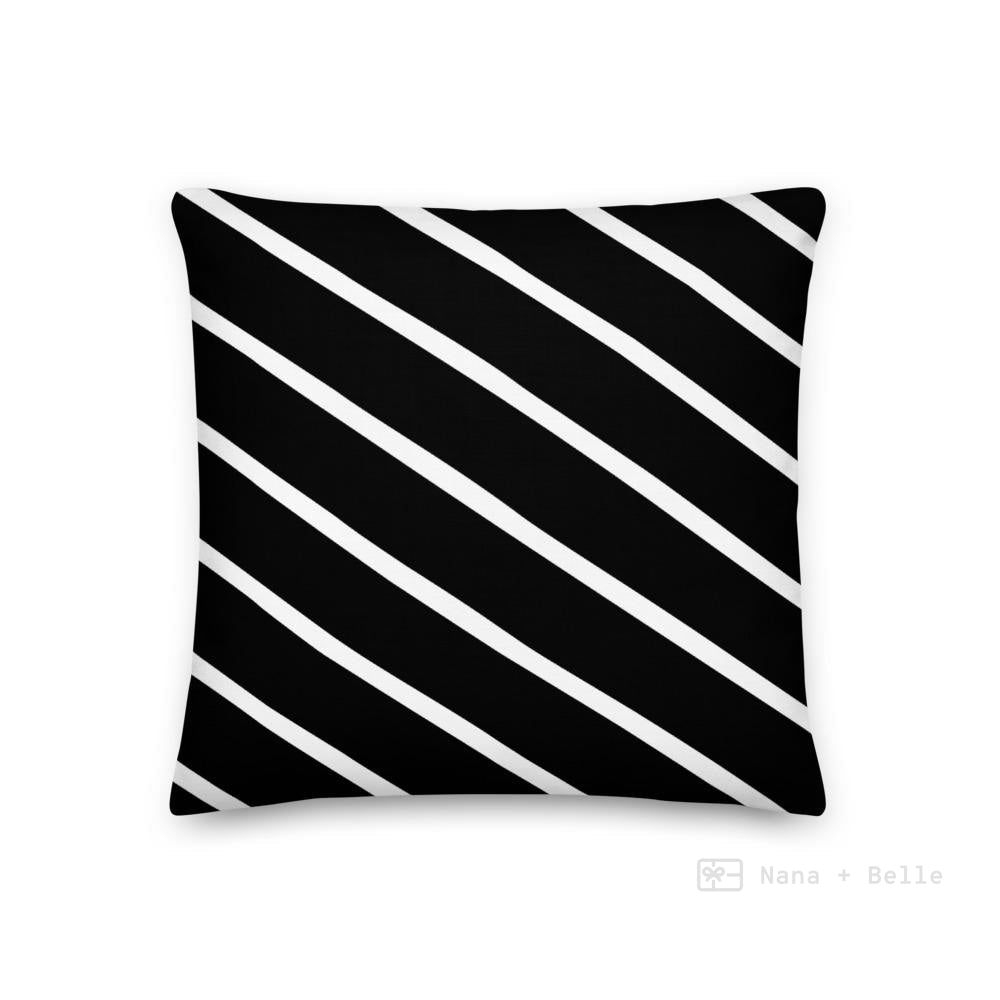 Black And White Stripes Pattern Love Square Cushion Cushions