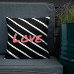 Load image into Gallery viewer, Black And White Stripes Pattern Love Square Cushion Cushions
