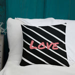 Load image into Gallery viewer, Black And White Stripes Pattern Love Square Cushion Cushions
