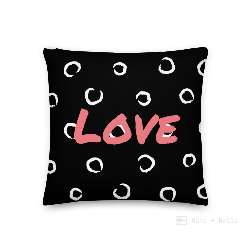 Black And White Swirling Pattern Love Square Cushion Cushions