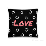 Load image into Gallery viewer, Black And White Swirling Pattern Love Square Cushion Cushions
