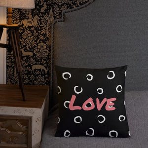 Black And White Swirling Pattern Love Square Cushion Cushions