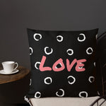 Load image into Gallery viewer, Black And White Swirling Pattern Love Square Cushion Cushions
