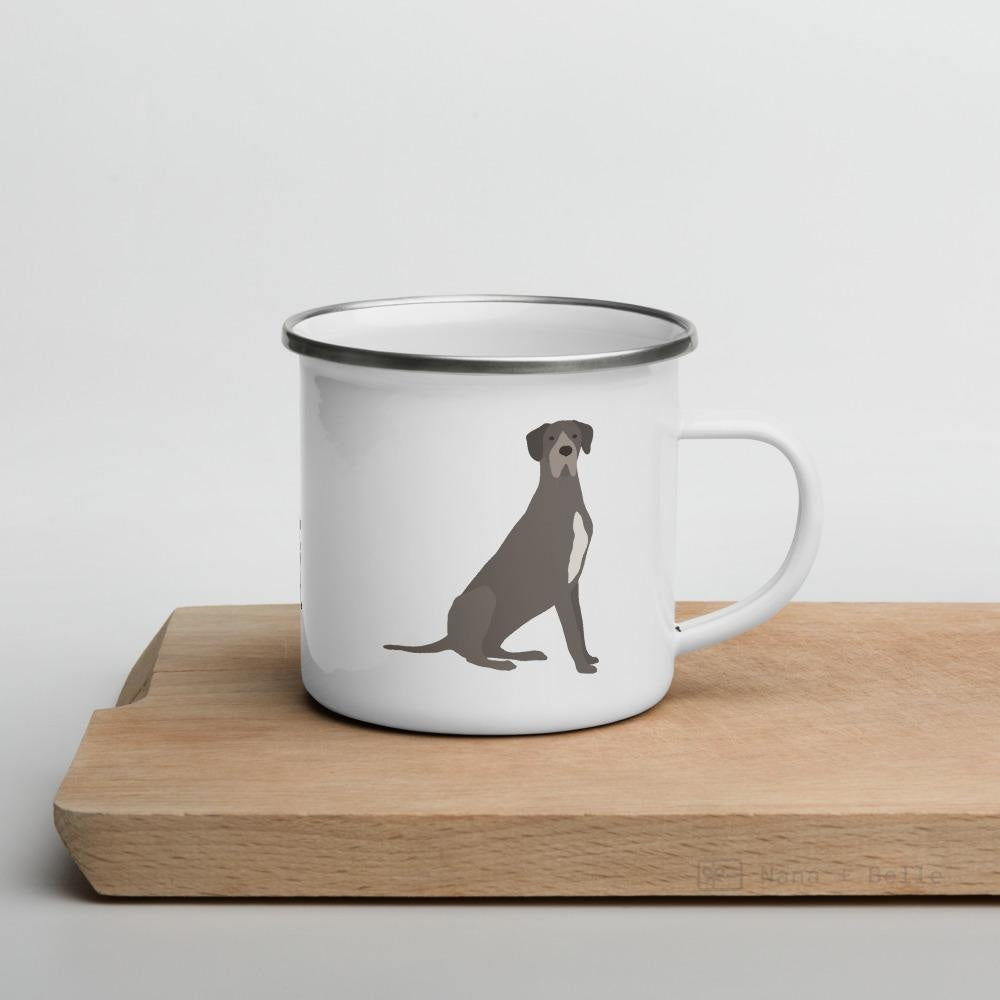 Blue Great Dane Enamel Mug / Cup Mugs