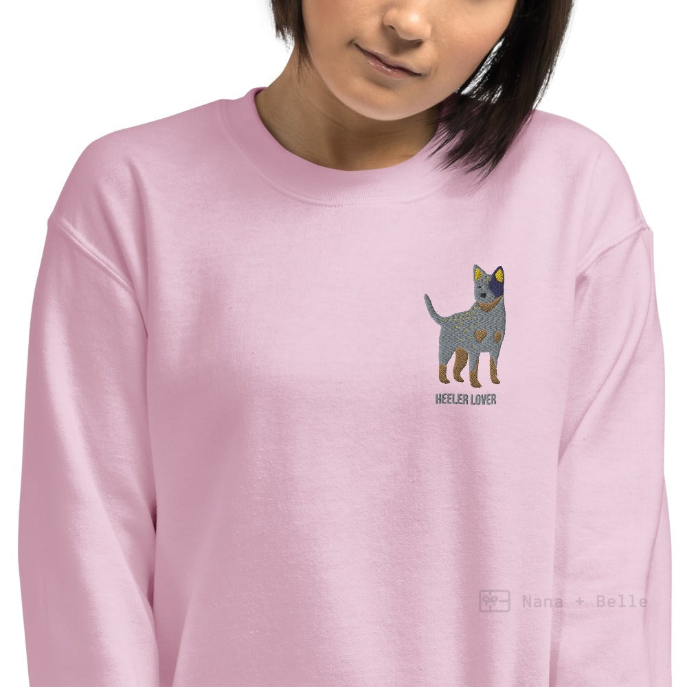 Blue Heeler Lover Unisex Embroidered Personalised Jumper Shirts & Tops