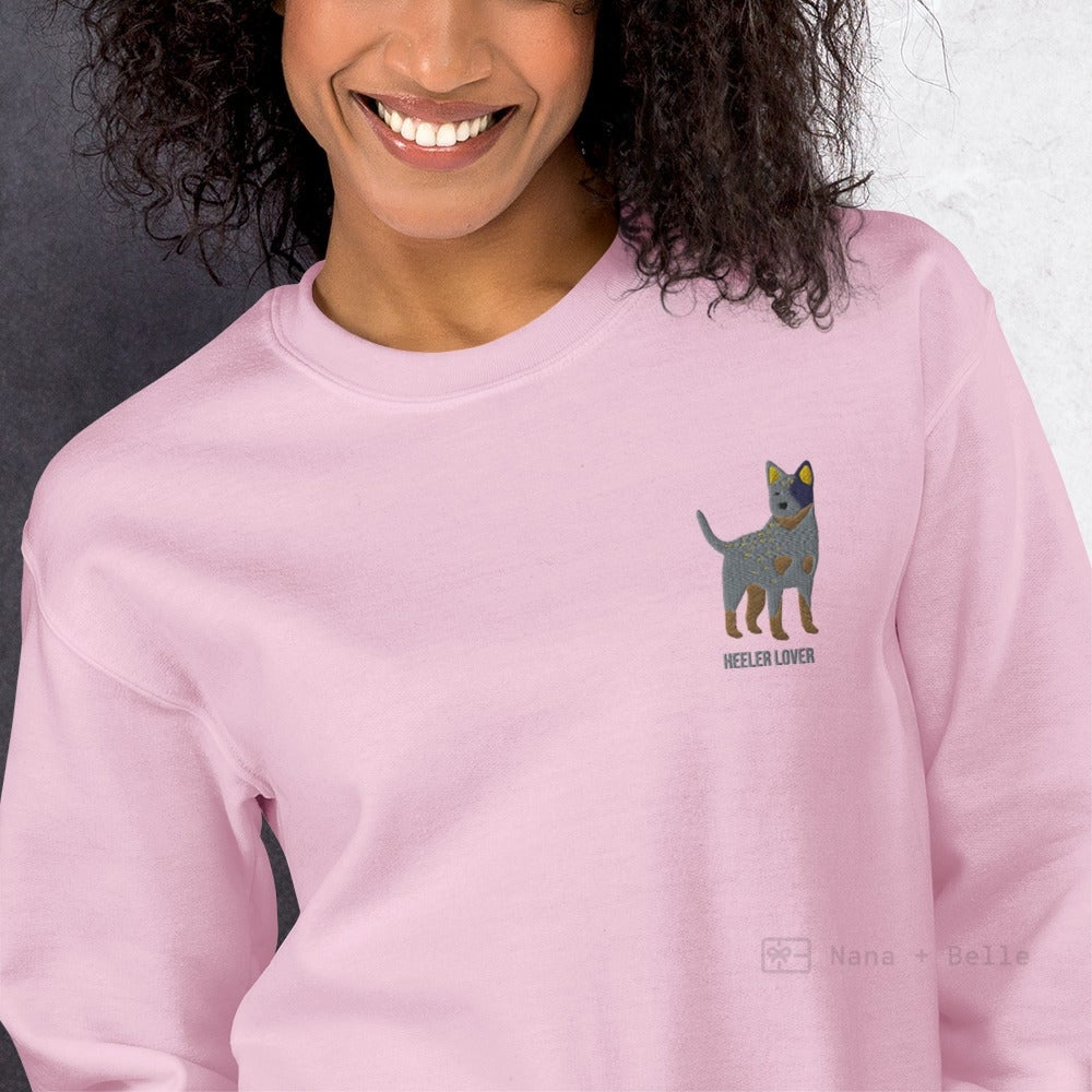 Blue Heeler Lover Unisex Embroidered Personalised Jumper Shirts & Tops