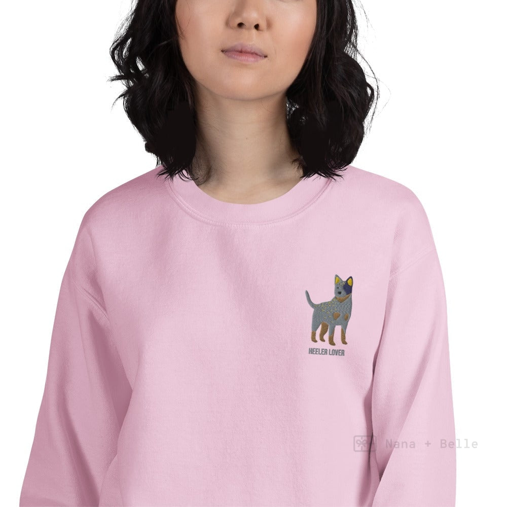 Blue Heeler Lover Unisex Embroidered Personalised Jumper Shirts & Tops