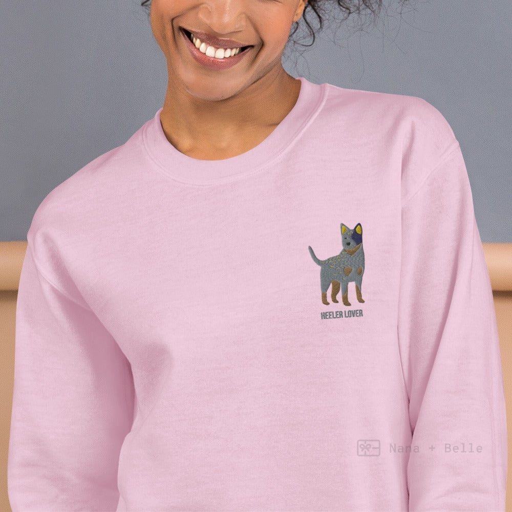 Blue Heeler Lover Unisex Embroidered Personalised Jumper Shirts & Tops