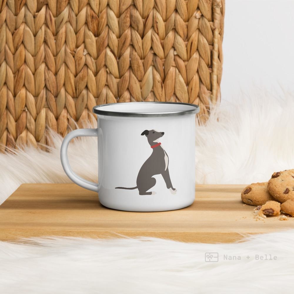 Blue Italian Greyhound Dog Enamel Mug / Cup Mugs