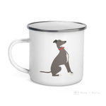 Load image into Gallery viewer, Blue Italian Greyhound Dog Enamel Mug / Cup Mugs
