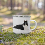 Load image into Gallery viewer, Blue Merle Rough Collie Dog Enamel Mug Mugs
