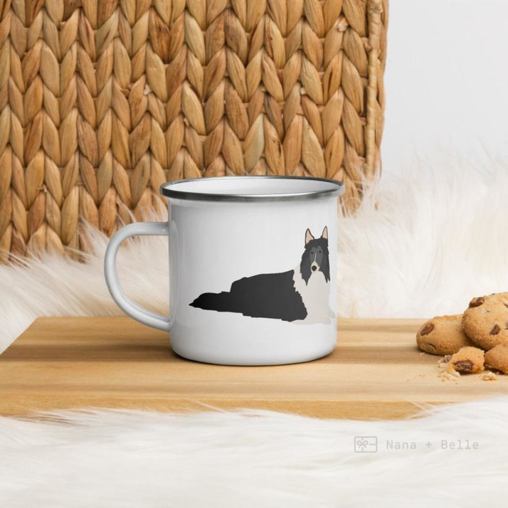 Blue Merle Rough Collie Dog Enamel Mug Mugs