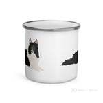 Load image into Gallery viewer, Blue Merle Rough Collie Dog Enamel Mug Mugs
