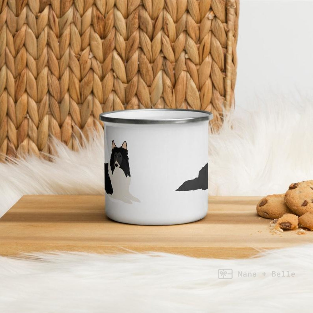 Blue Merle Rough Collie Dog Enamel Mug Mugs