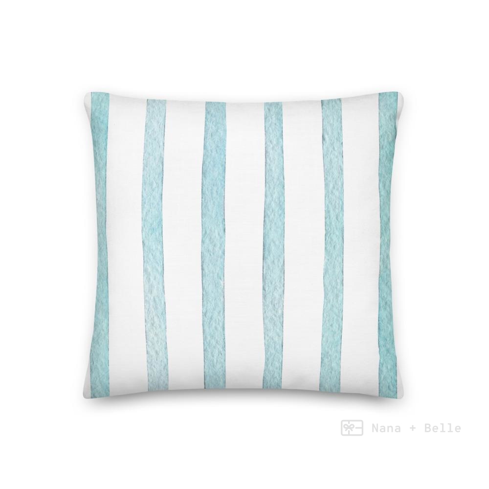 Blue Stripes Pattern Love Square Cushion Cushions