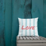 Load image into Gallery viewer, Blue Stripes Pattern Love Square Cushion Cushions
