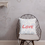 Load image into Gallery viewer, 18x18in square ornament sofa cushion throw blue swirls 45x45cm - Love New - Nana + Belle
