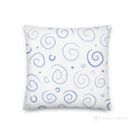 Load image into Gallery viewer, Blue Swirls Pattern Love Square Cushion Cushions
