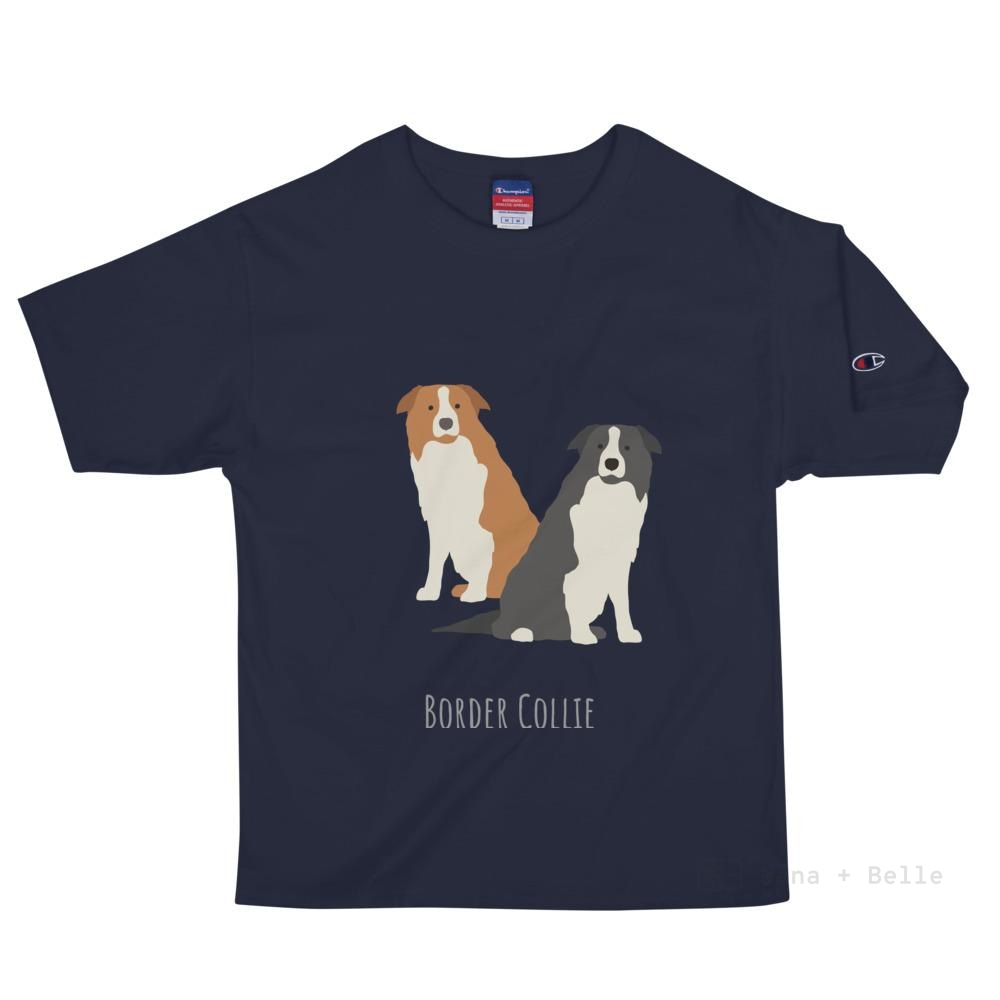 Border Collie Customised Champion T-Shirt Navy / S