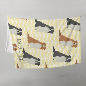 Border Collie Throw Blanket Cushions