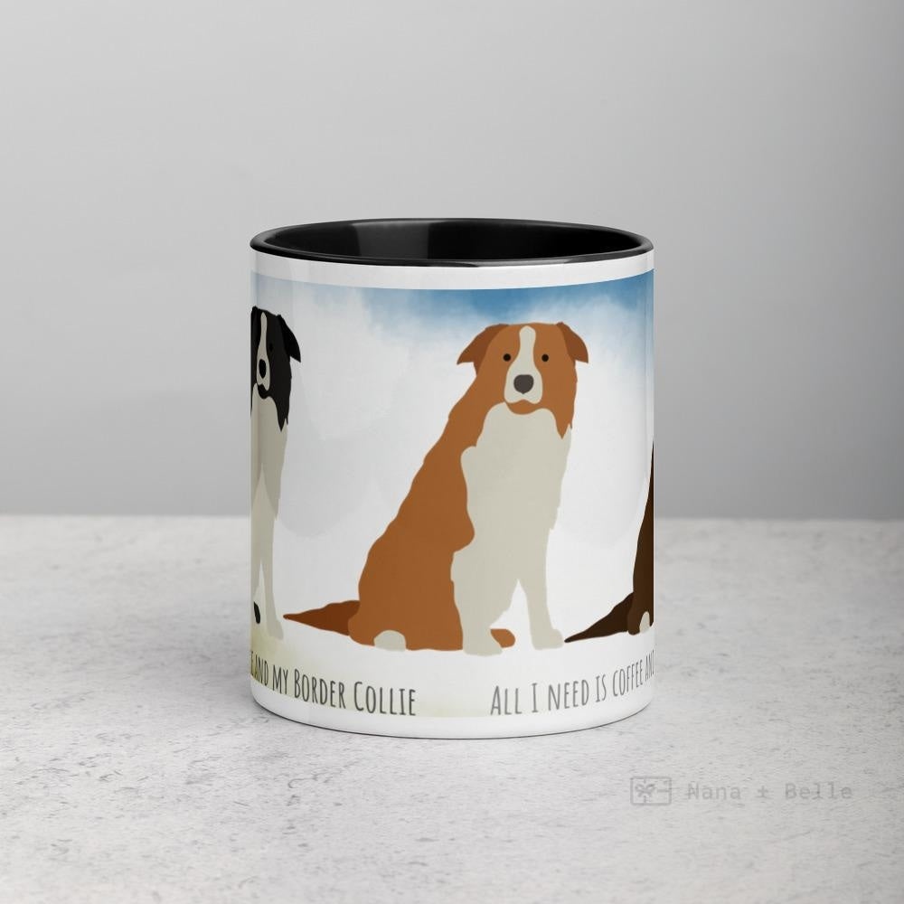 Border Collie Mug With Color Inside Mugs