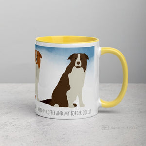 Border Collie Mug With Color Inside Mugs