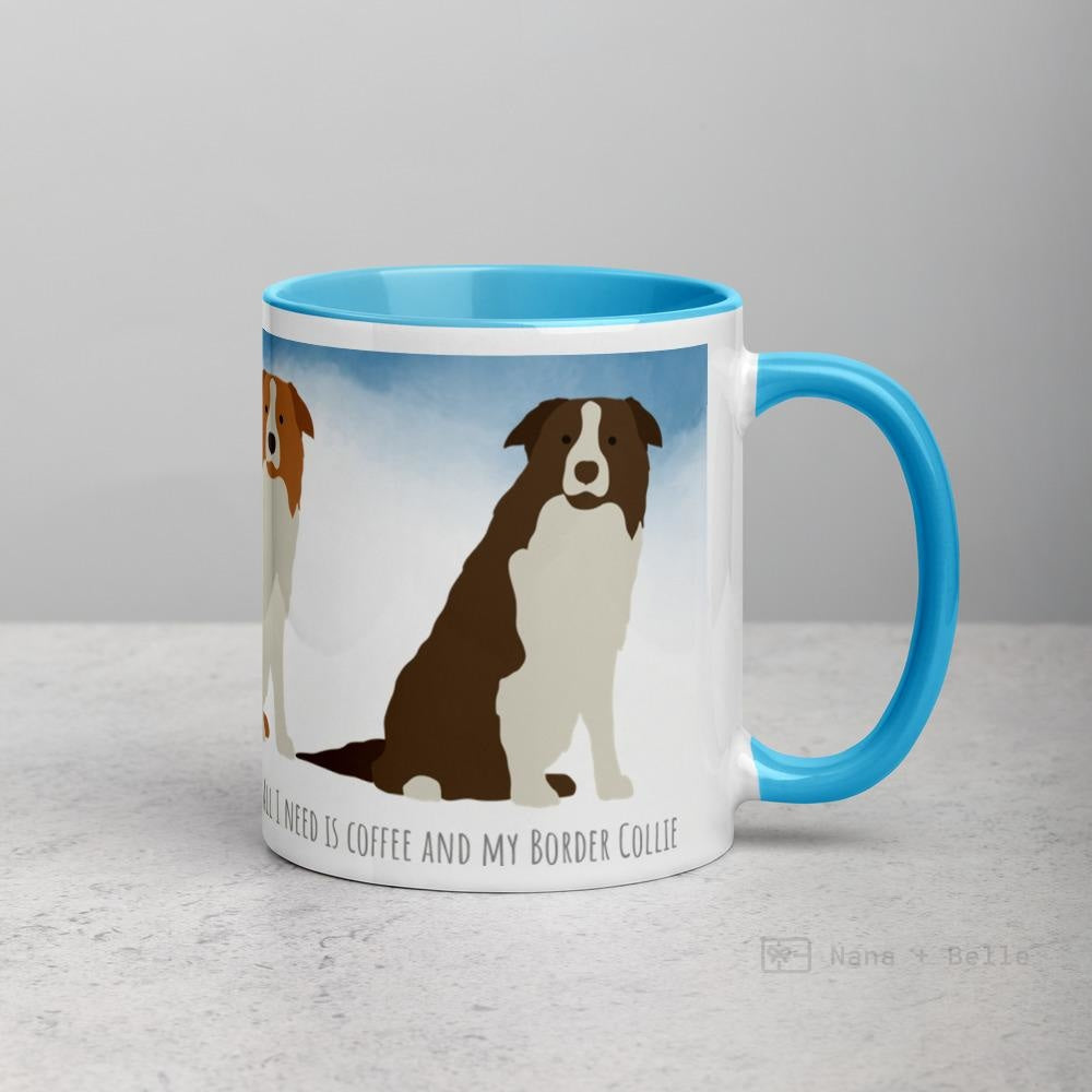 Border Collie Mug With Color Inside Mugs