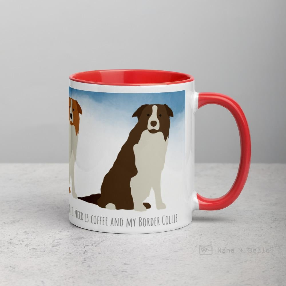 Border Collie Mug With Color Inside Mugs