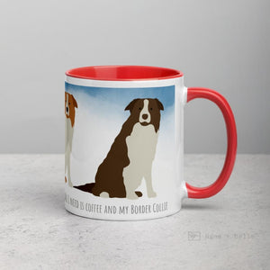 Border Collie Mug With Color Inside Mugs