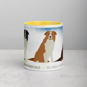 Border Collie Mug With Color Inside Mugs