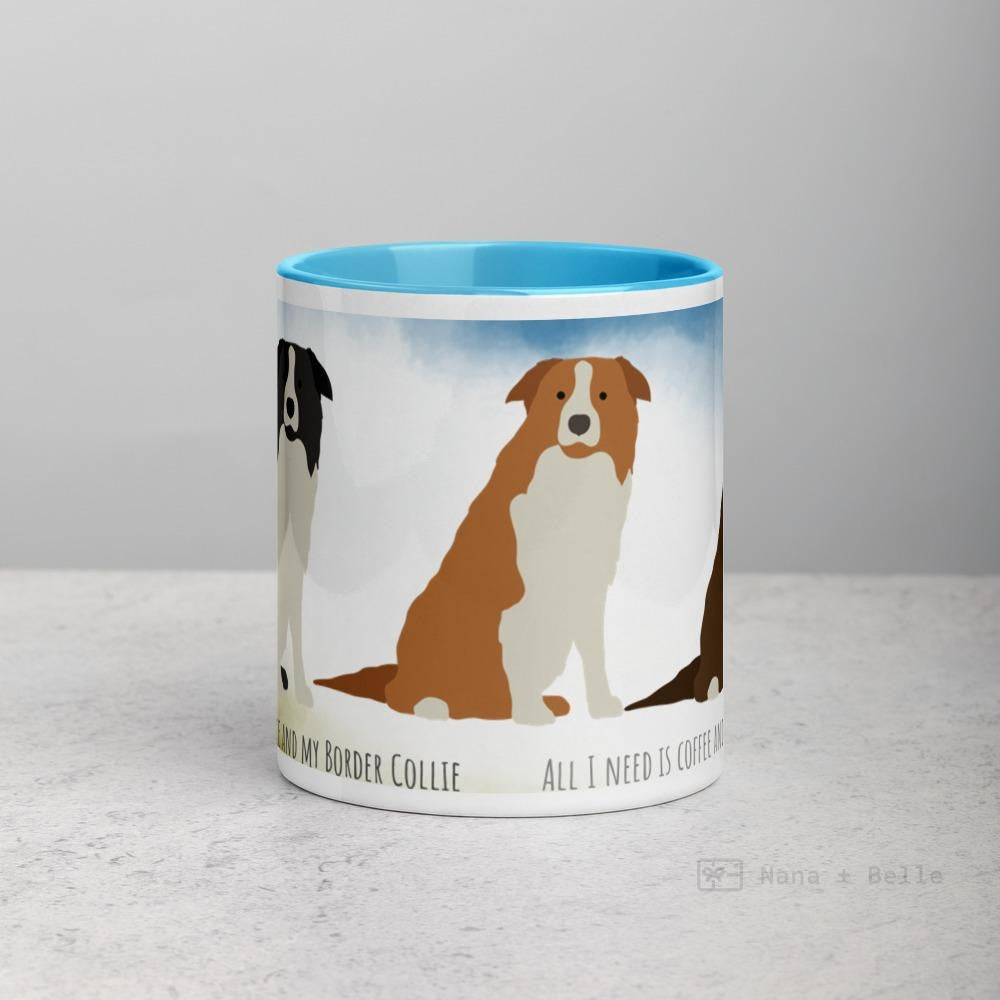 Border Collie Mug With Color Inside Mugs