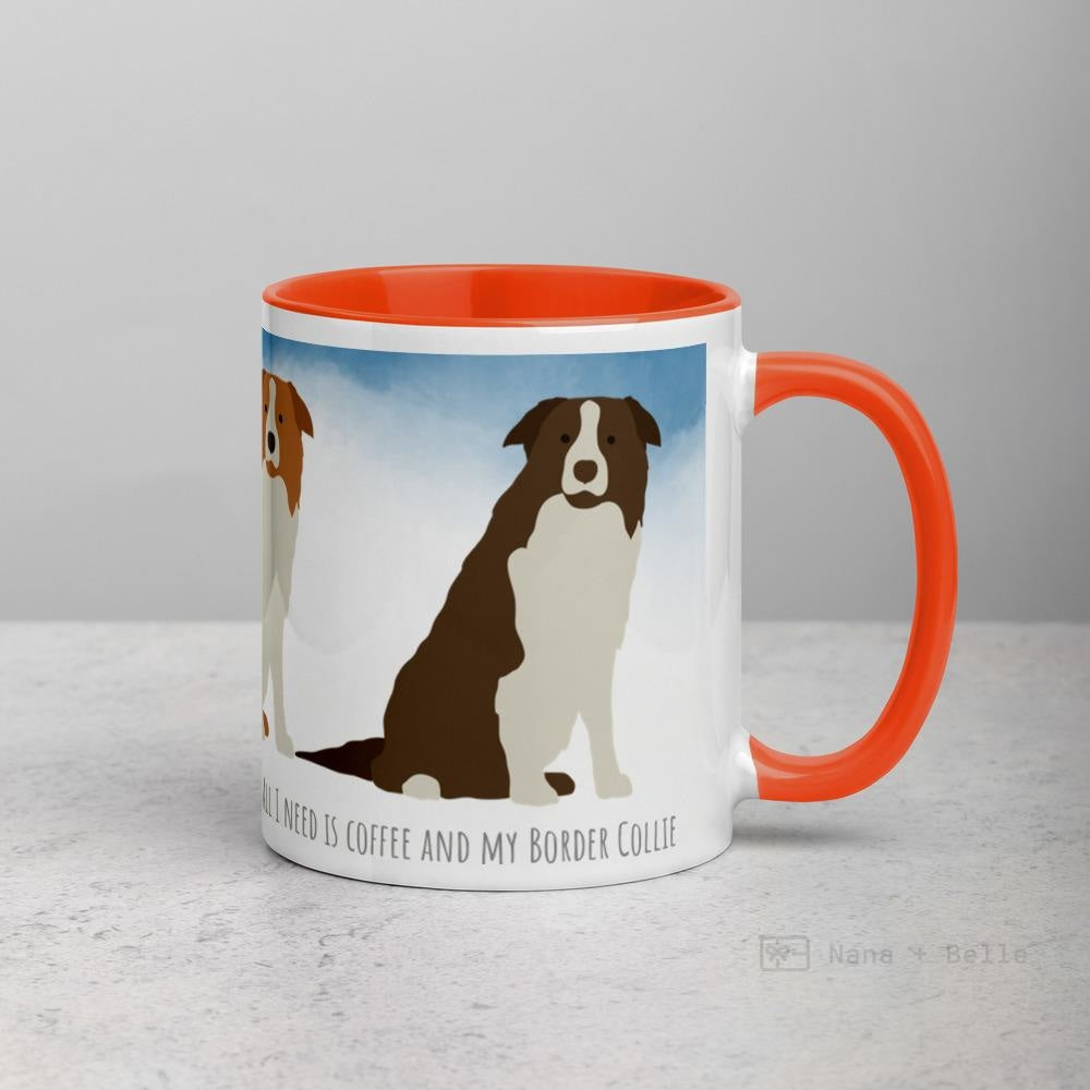 Border Collie Mug With Color Inside Mugs