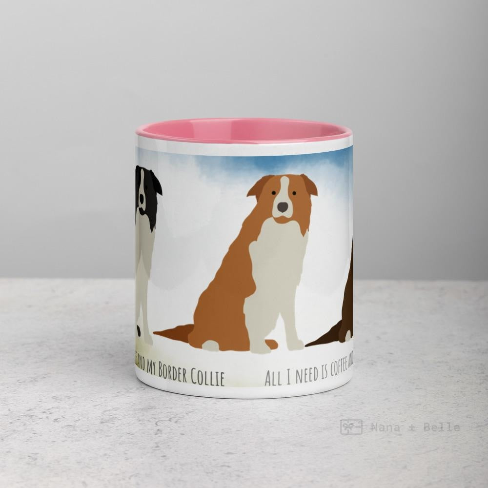 Border Collie Mug With Color Inside Mugs