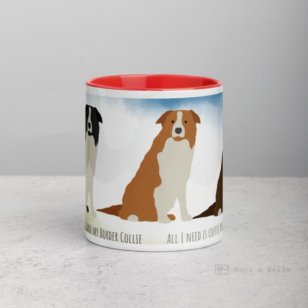 Border Collie Mug With Color Inside Mugs