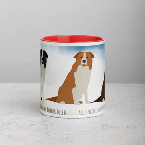 Border Collie Mug With Color Inside Mugs